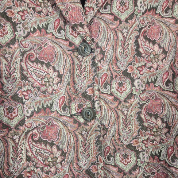 Vtg Paisley Blazer Pink 70s Vibes Office Career Artsy Small Boho Cottage Floral - Picture 4 of 7